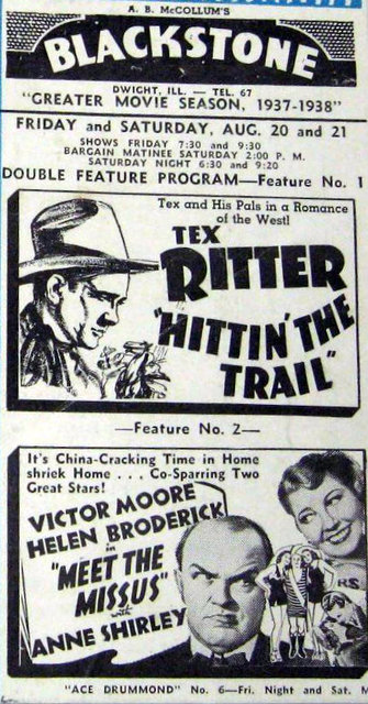 BLACKSTONE Theatre; Dwight, Illinois.