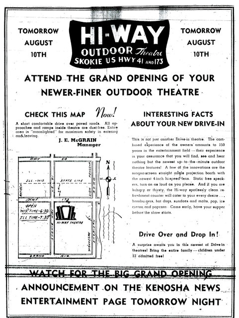 HI-WAY OUTDOOR Theatre; Wadsworth, Illinois.