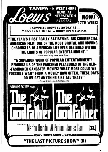 The Godfather Opens at Loew's Tampa