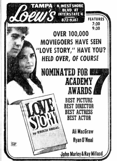 Love Story Continues It's Long Run at Loew's Tampa