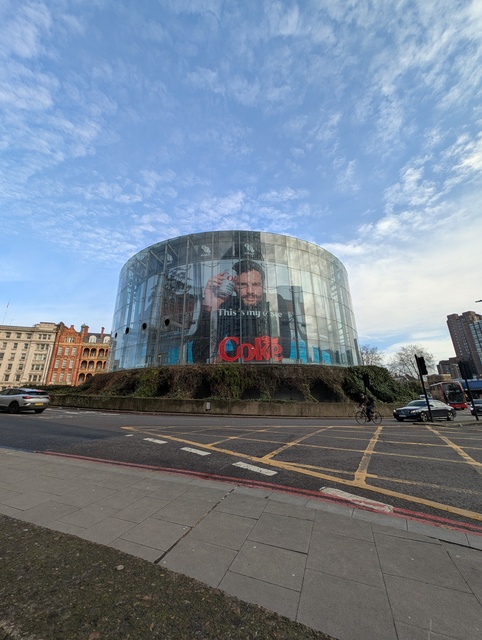 Exterior with Diet Coke advertising