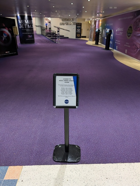 Shared Box Office area with opening hour signage