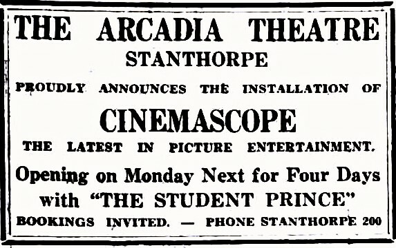 Arcadia Theatre 157 High Street, Stanthorpe, QLD - 1954 The installation of CinemaScope.
