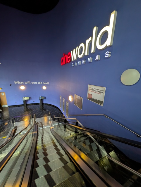 Escalators down from the main foyer