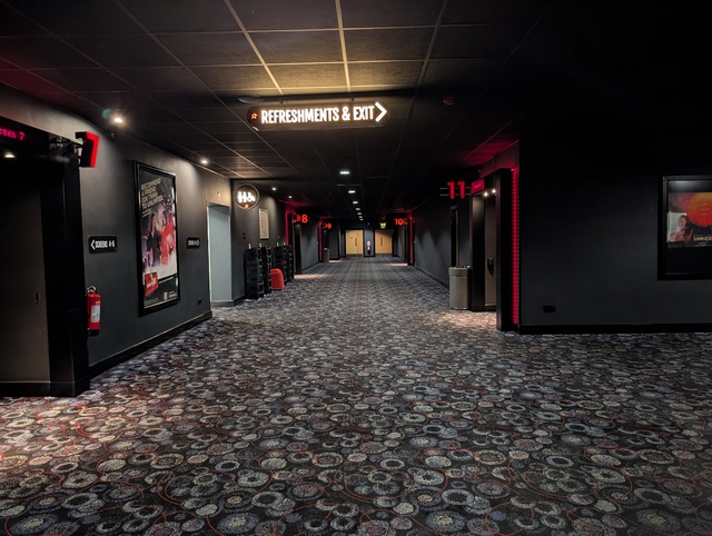 Corridor leading to screens