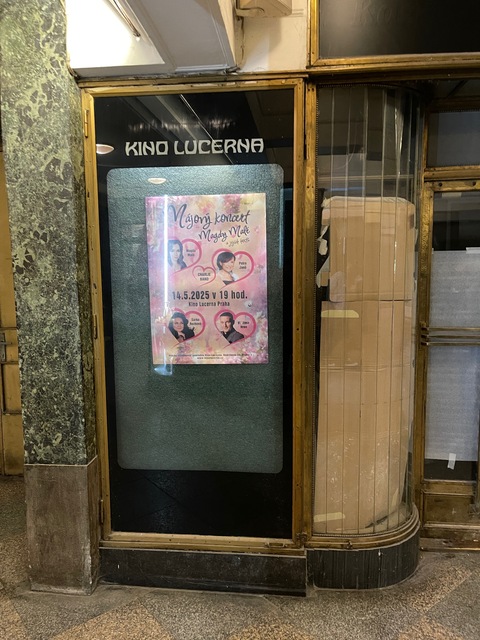 Poster frame near box office