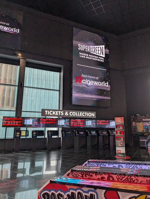 Advertising screens and ticket ATMs