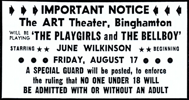 Art Theatre 1204 Vestal Avenue, Binghamton, NY - 1962