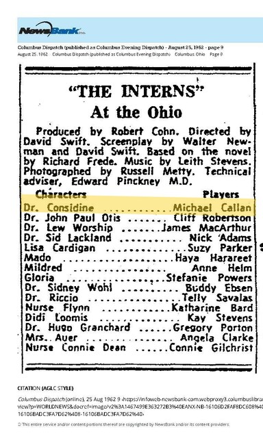 Michael Callan, RIP (1935 - 2022)