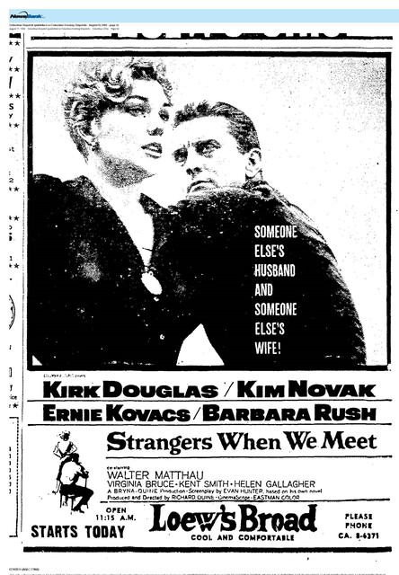 Barbara Rush, RIP (1927 - 2024) / Kirk Douglas, RIP (1916 - 2020)