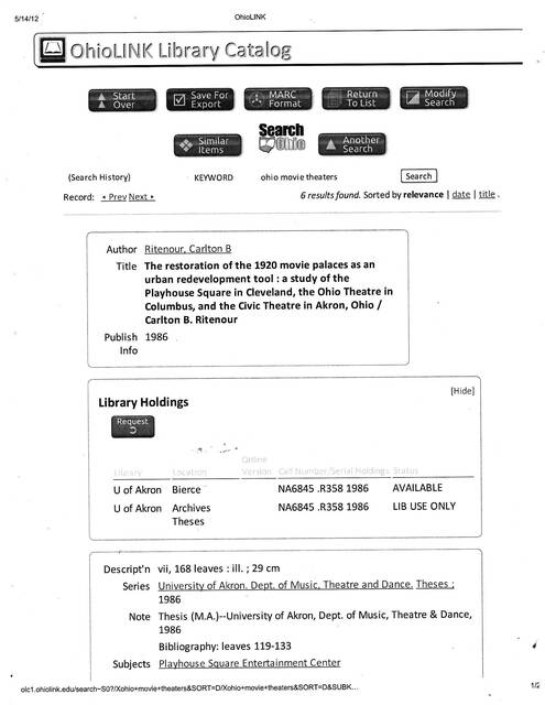 Guidance on restoring movie palaces
