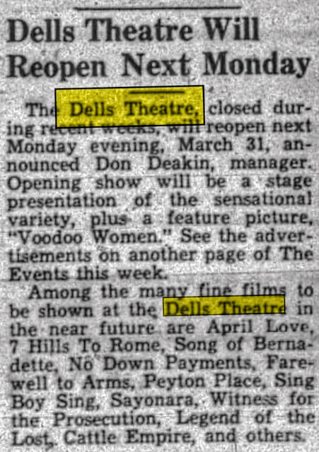DELLS Theatre; Wisconsin Dells, Wisconsin.
