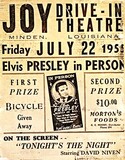 Joy Drive-In 1506 Shreveport Road, Minden, LA - Elvis live performance 1955