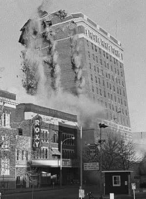 Lincoln Hotel demolition December 1978, original photo source unknown.