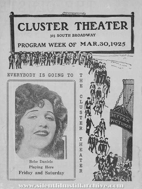 Cluster Theater program for the week of March 30, 1925