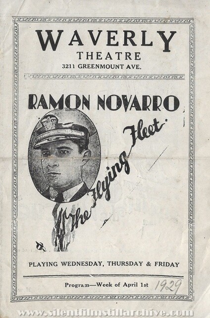 Waverly Theatre program for April 1, 1929