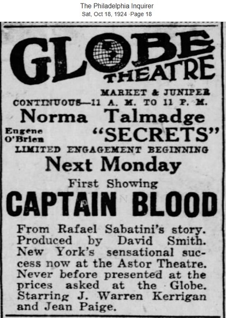 Oct 18, 1924 Limited Engagement