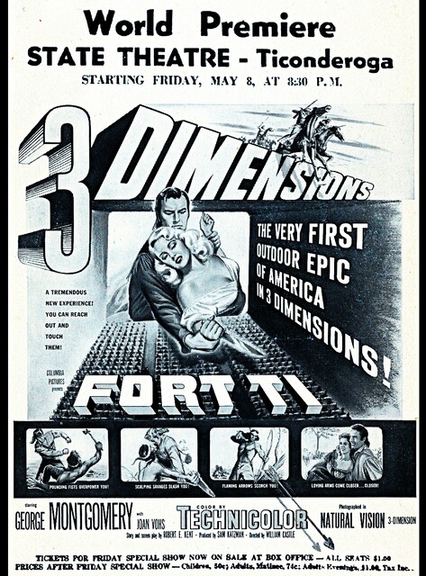 State Theatre 91 Montcalm Street, Ticonderoga, NY - 3D World Premiere May 8, 1953