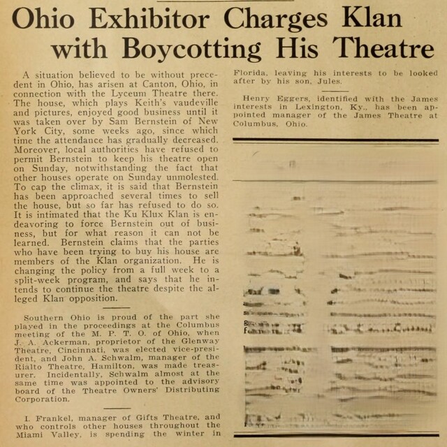 Exhibitor vs the Klan