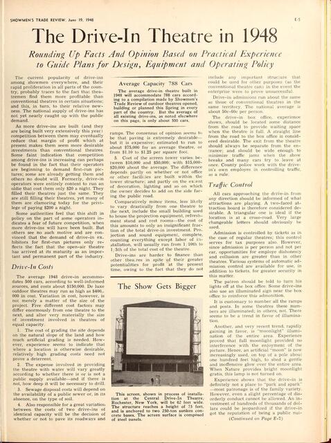 The Drive-In Theatre in 1948