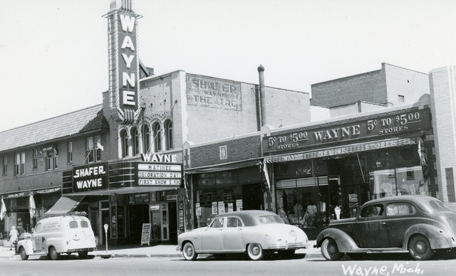 Circa 1948 photo credit The Wayne Historical Society. Shafer Wayne on marquee.