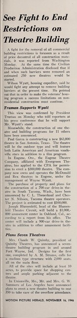 Post World War II Federal Policy on Theater Construction