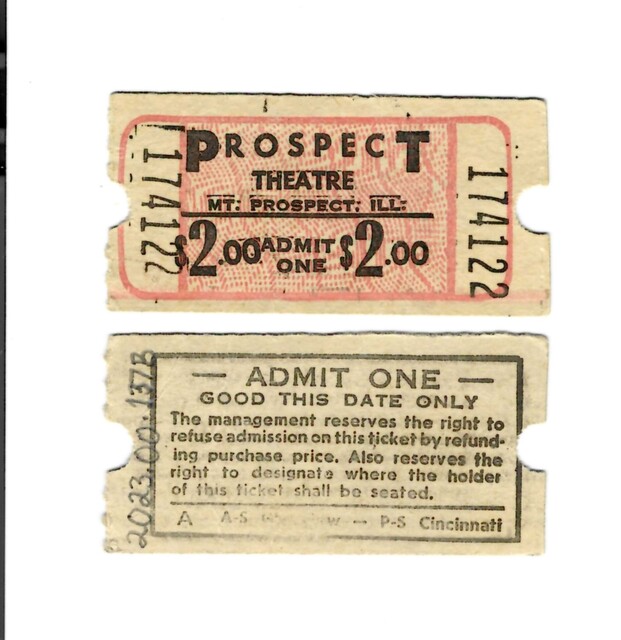 Ticket image credit Mount Prospect Historical Society.