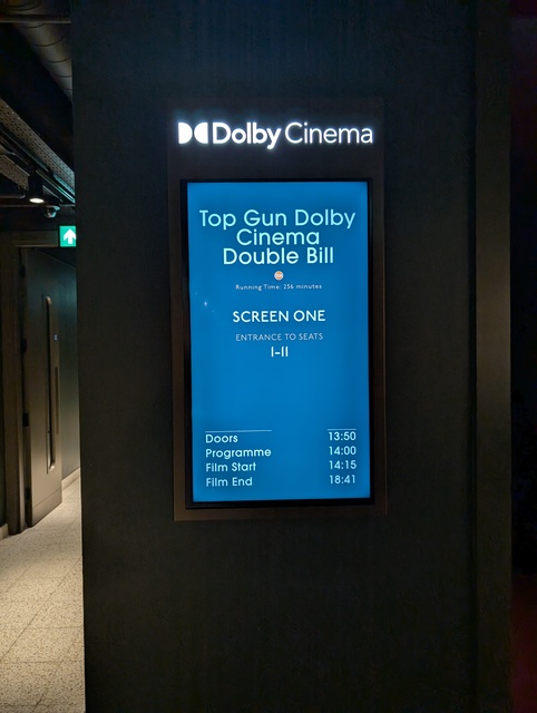 Screen 1 - Dolby Cinema Film Timings screen