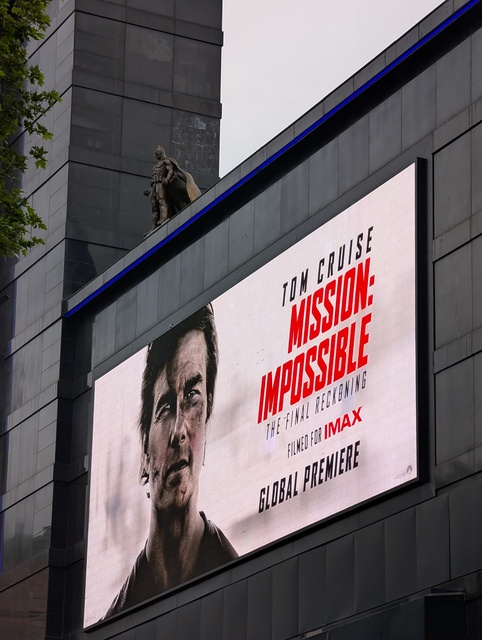 Exterior with Poster for Global Premiere of Mission Impossible The Final Reckoning displayed