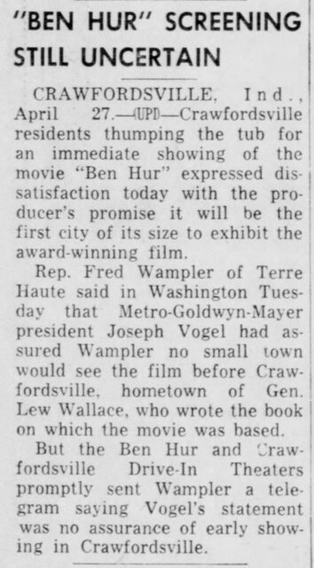 "Ben Hur" screening still uncertain