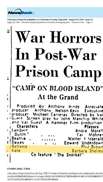 Barbara Shelley, RIP (1932 - 2021)