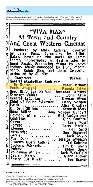 Pamela Tiffin, RIP (1942 - 2020)