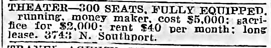 December 1936 rental ad courtesy Tim O'Neill.