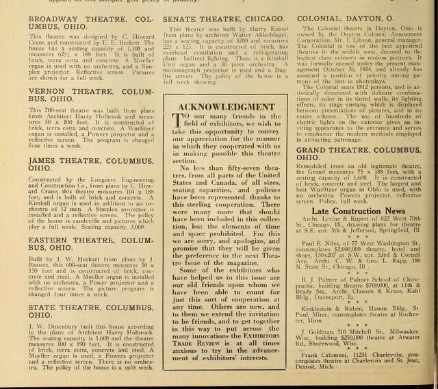 Mini-Bio of Select Theaters