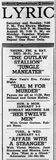 ["Lyric Theater display ad, Edgar, Nebraska, 1954"]