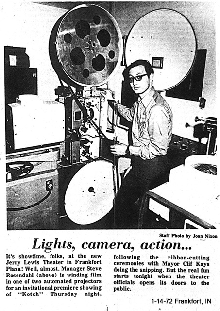 Frankfort, IN newspaper 01-14-1972 Jerry Lewis Cinema