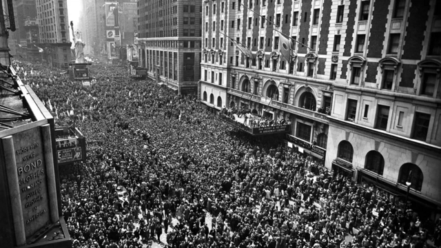 May 08, 1945 Victory in Europe Day (V-E Day) commemorating the end of World War II in Europe. Photo credit Getty Images.