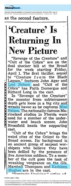 Kathleen Hughes, RIP (1928 - 2025) /Lori Nelson, RIP (1933 - 2020)