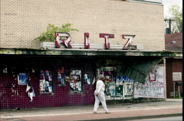 "The decaying Ritz theater, here April 10, 1998." Photo and description credit tntim.