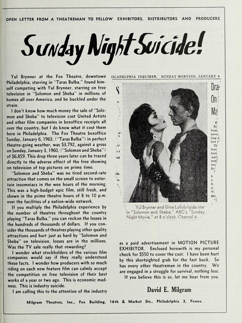 Your Choice: Yul at the Theatre or Yul on Television