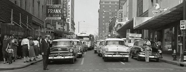 Crisper, cropped version of the October 1956 photo and copy credit Metro Nashville Archives. Nashville Public Library.