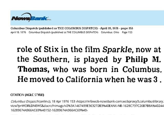 The Blaxploitation Era / Columbus, Ohio Born: Philip M. Thomas