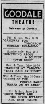 Movie Theatre Ad  on May 27, 1944