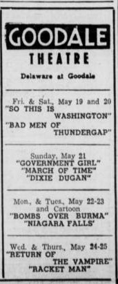 Movie Theatre Ad on April 22, 1944
