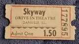 ["Ticket stub from the Skyway Drive-in.  Name change at some point."]