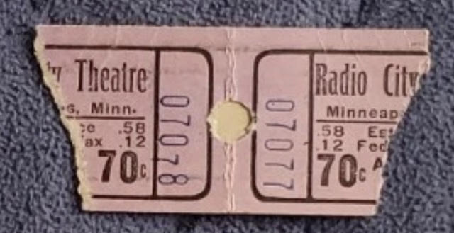 Radio City Theatre ticket stub