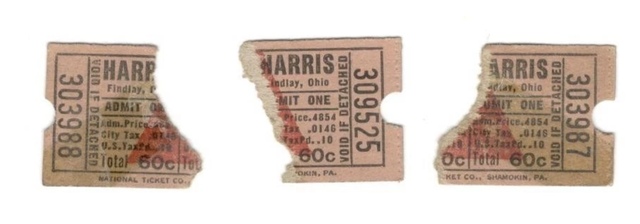 Harris Theatre ticket stubs