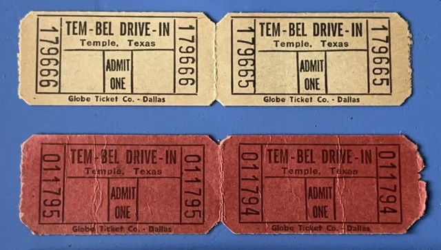 Them-Bel Drive-In ticket stubs