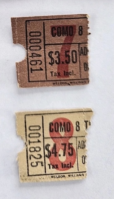 Como 8 ticket stubs