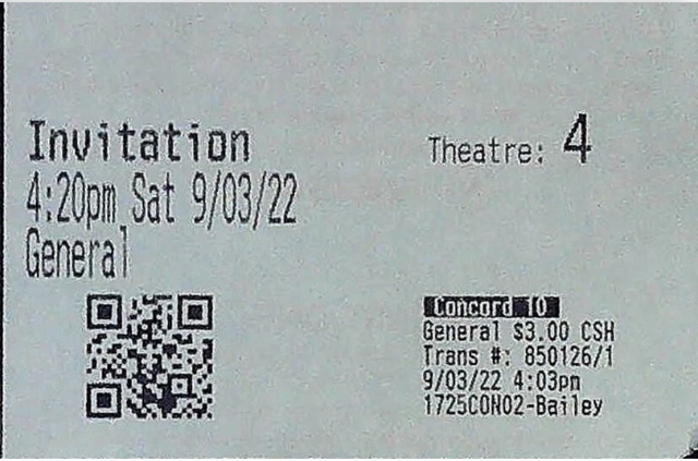 Regal Concord 10 ticket stub